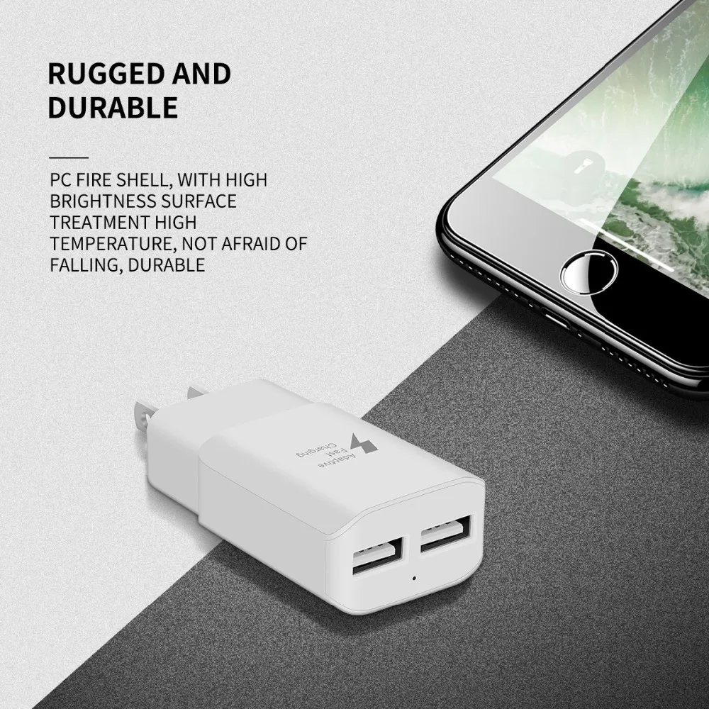 KOOYUTA QC 3,0 адаптер зарядного устройства с двойным USB EU/US Вилка Путешествия стены Быстрая зарядка зарядное устройство для iPhone X samsung S8 мобильного телефона зарядное устройство