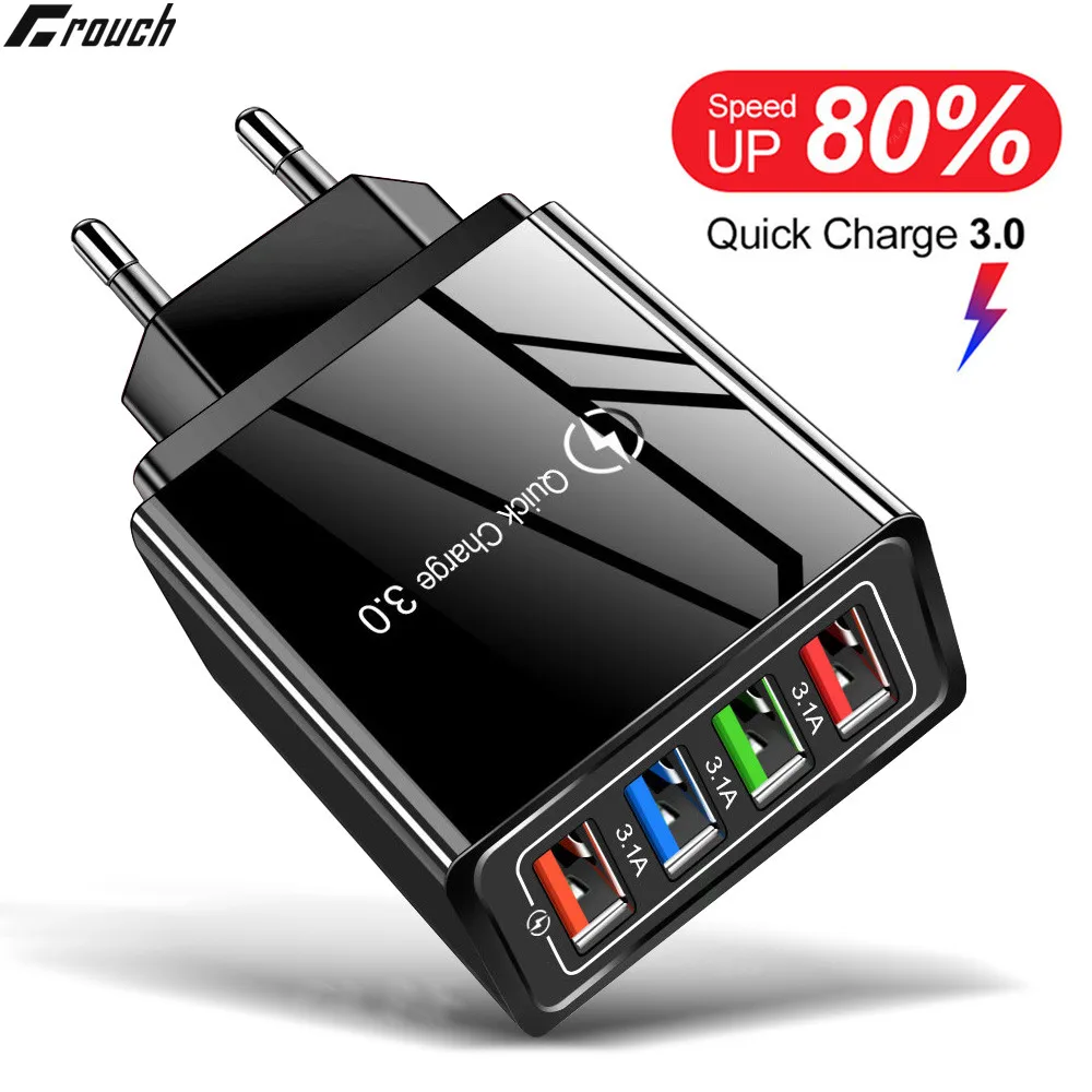 Crauch USB зарядное устройство Quick Charge 3,0 для телефона адаптер для iPhone huawei mate 30 планшета портативное настенное мобильное зарядное устройство быс... Crauch USB зарядное устройство Quick Charge 3,0 для телефона адаптер для iPhone huawei mate 30 планшета портативное настенное мобильное зарядное устройство быс...