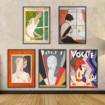 

Vintage Vogue Figure Quotes Posters And Prints Canvas Wall Pop Art Black And White Painting Nordic Decorative Picture No Frame
