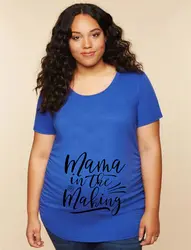 Mama In The Making/Одежда для беременных; Повседневный Топ для беременных; Милая футболка с круглым вырезом и надписью и короткими рукавами; топы