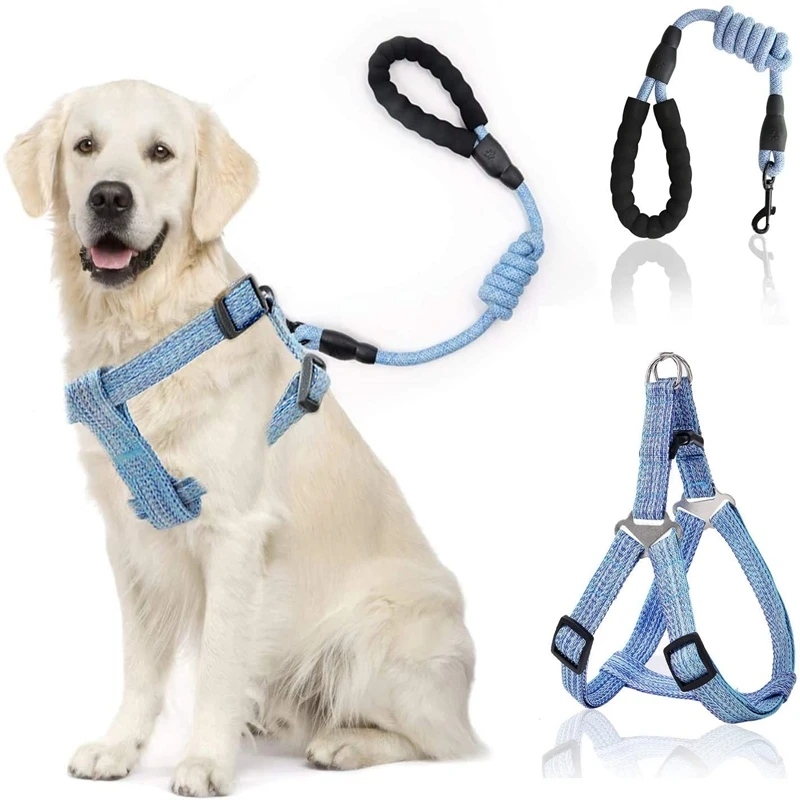 Arnés de nailon para perros, correa ajustable para el pecho y la espalda, duradero, para caminar al aire libre