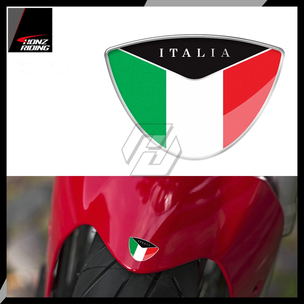 For Ducati Monster Aprilia Vespa Sprint GTS GTV LX Etc 3D Motorcycle Tank Decal Italy Flag Sticker