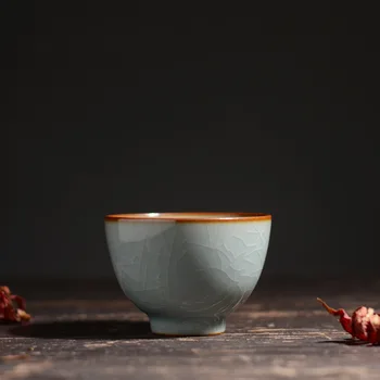 

150ml Cicada Wing Patte Chinese Retro Handmade Random Texture Color Glaze High Temperature Firing Ceramic Teacup PorcelainTeacup