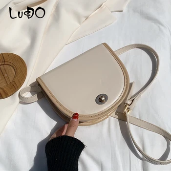 

LUCDO Fashion Ladies Semicircle Saddle Bags Pu Leather Women Crossbody Bag Shoulder Bags For Female Handbags Designer Bolsas
