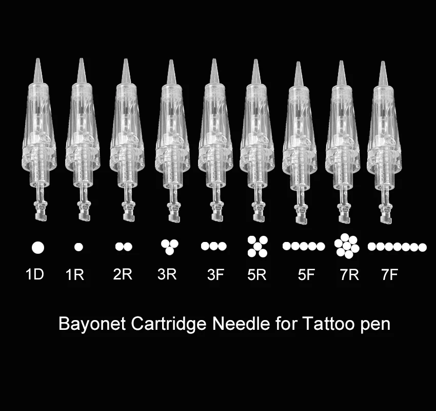 

Bayonet Cartridge Needle 1D 1R 2R 3R 3F 5R 5F 7R 7F for Micropigmentation Device Permanent Makeup eyebrow lip tattoo pen 50pcs