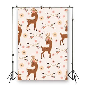 

HUAY sika deerI backdrop stick figure background for girl birthday photo photography studio photo background XT- 6642