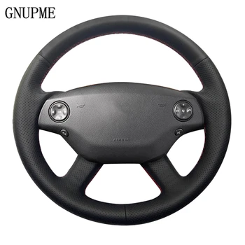 

DIY Black Artificial Leather Car Steering Wheel Covers Case for Mercedes Benz S350 S-Class 2006-2008