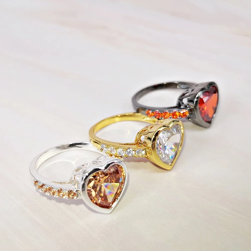 DreamCarnival 1989 Women Lover Heart Zircon Solitaire Rings 4 Colors 11mm Wedding Engagement Party Jewelry Amazing Price WA11316 DreamCarnival 1989 Women Lover Heart Zircon Solitaire Rings 4 Colors 11mm Wedding Engagement Party Jewelry Amazing Price WA11316