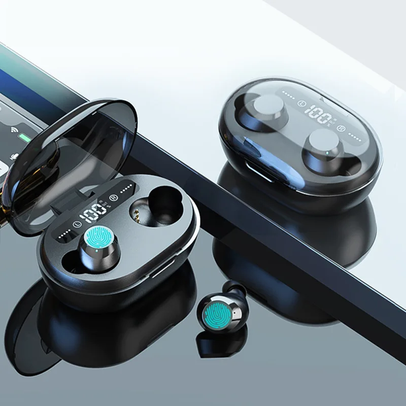 

C8S TWS 5.0 Bluetooth Headphone 3D Stereo Wireless Earphone With Dual Mic 3000mAh LED Digital Power Bank Noise Reduction Headset