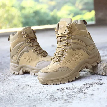 

Men Military Tactical Boots Autumn Winter Waterproof Leather Army Boots Desert Safty Work Shoes Combat Ankle Boots