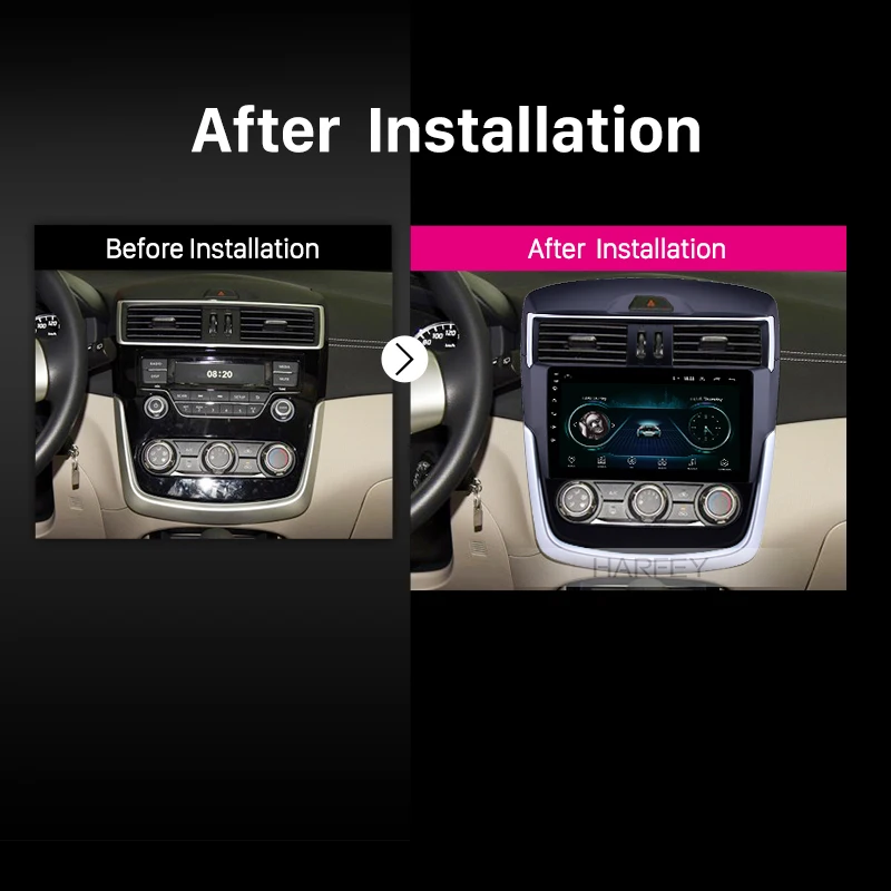 Excellent Harfey Android8.1 Stereo Navi 9" Car Radio for Nissan Tiida 2016 2017 2018 Bluetooth WIFI HD GPS support Carplay DVR Rear camera 2