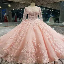 Новое Великолепное розовое платье знаменитостей, роскошное мусульманское красное ковровое платье с цветами, кружевное Пышное Платье для шоу, свадебное платье, Vestido De Noiva - Цвет: as picture