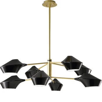 

Modern Minimalist LED Pendant Lightis Lighting Nordic Iron Living Room Study Room Creative Black Atmosphere Pendant Lamps Luster