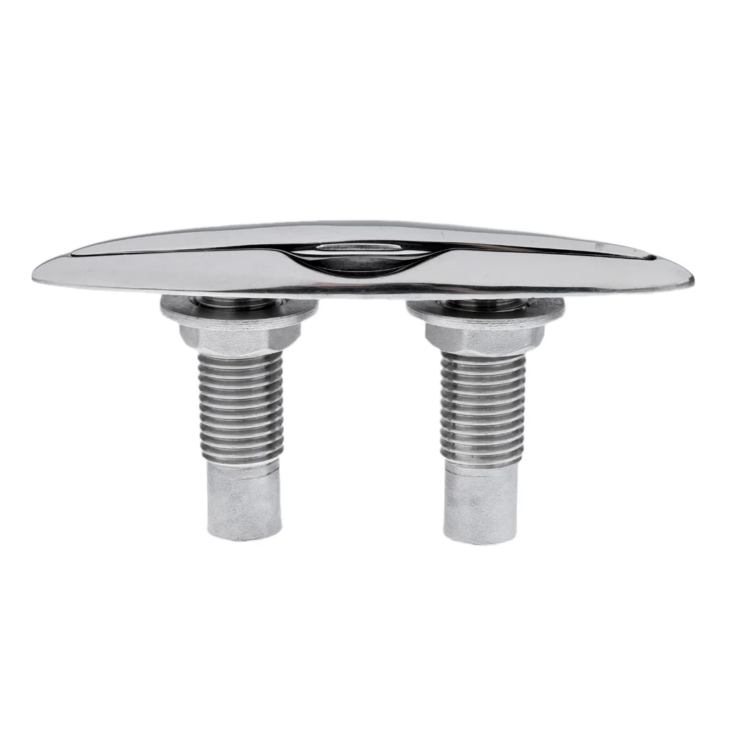 

2 Pieces 6 inch Flush Mount Pull Up Cleat Pop Up Cleat Marine Boat Part Hardware