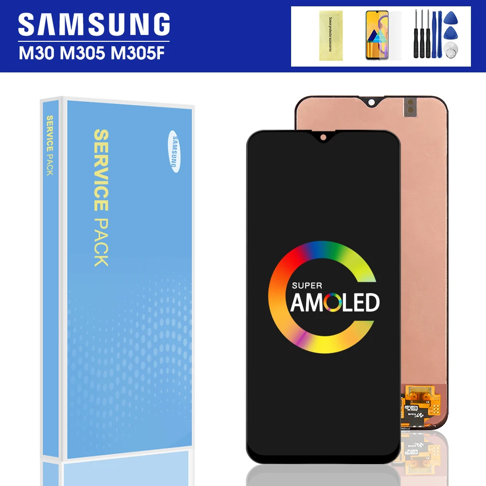Оригинальный ЖК-дисплей 6 4 дюйма для Samsung Galaxy M30 M305F M305F/DS сменный с сенсорным