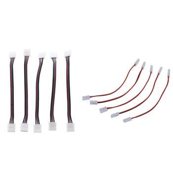 

10x LED PCB Connector Adapter 2 Pin/ 4 Pin for 5050 Monocolor and RGB Strip 8mm/10mm Wide