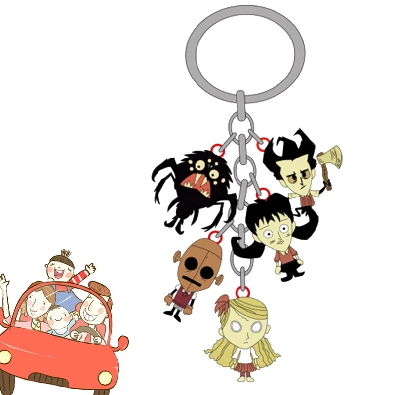 Брелок для косплея "Don't Starve game", Wilson Wendy, забавный, новинка, разноцветный сплав, 5 подвесок, брелки, ювелирные изделия, chaviro Llaveros