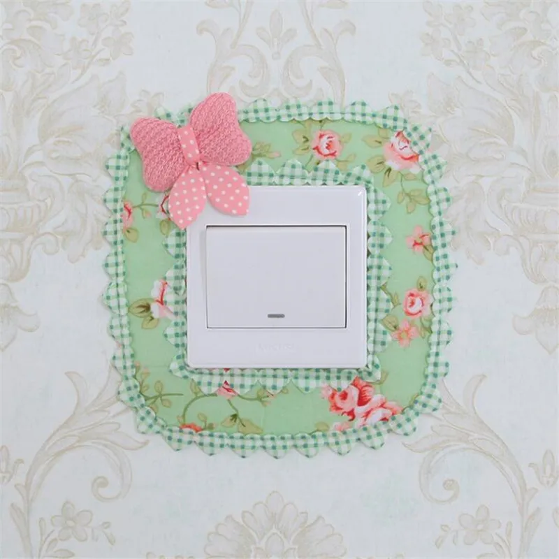 

1PCS Cloth Switch Stickers Single Open Double Open Three Open Protective Sleeve Socket Set Lamp Decorative Dust Cover 8.5*8.5CM