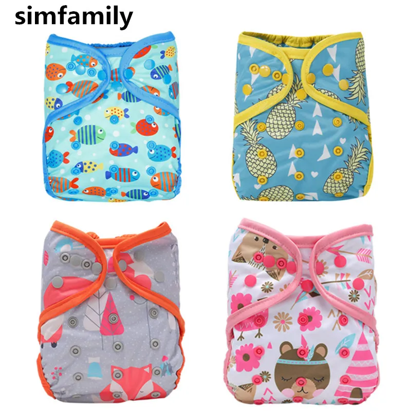 

[simfamily]Breathable Cloth Diaper Cover One Size Cloth Diaper Waterproof PUL Reusable Diaper Covers for Baby Fit 3-15kg Baby