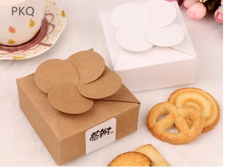 

20pcs DIY Gifts Box,White Kraft Paper Cookie Box Small Cake Box Wedding Favors Gift Package box
