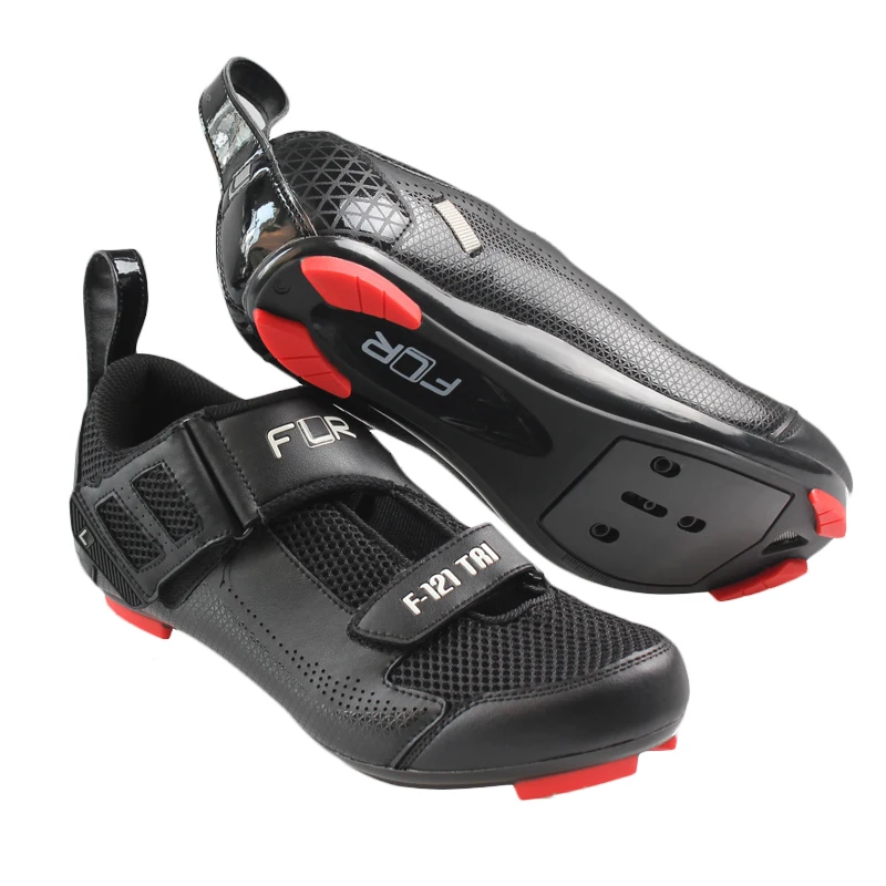 FLR F-121 Triathlon Shoe in Black Size 46 Mountain and Road Bike Cycling 