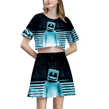 

cotton candy 2 Piece Set Women 2020 Summer T-Shirt Top + Skirt Suits Two PiecesSummer Clothes For Women