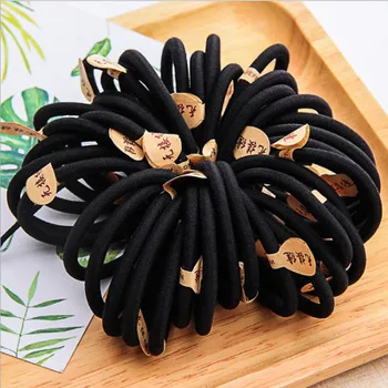 

Bold no seam 06 nylon label hairwear loop hair rope all round headdress black leather band hairpiece