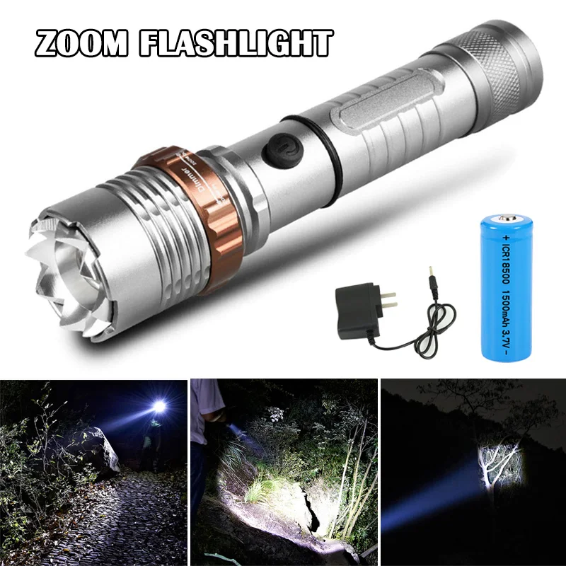 Портативный тактический светодиодный фонарь 1000 лм перезаряжаемый