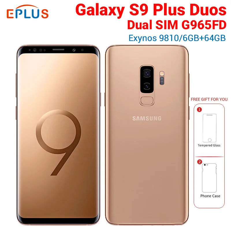 

New Original EU Version Samsung Galaxy S9 Plus S9+ Duos G965FD G965F/DS Dual SIM Mobile Phone 6.2" 6GB RAM 64GB ROM 4G NFC Phone