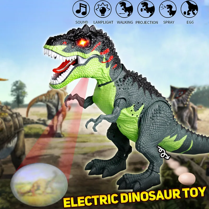 dinosaur walking and laying eggs