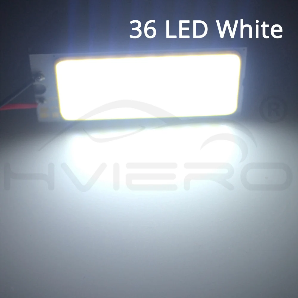 Hviero White T10 W5W C5W 24 36 48Smd Cob Led Panel Car Auto Reading Map Lamp Panel light Dome Festoon BA9S 3Adapter DC 12v Car Led