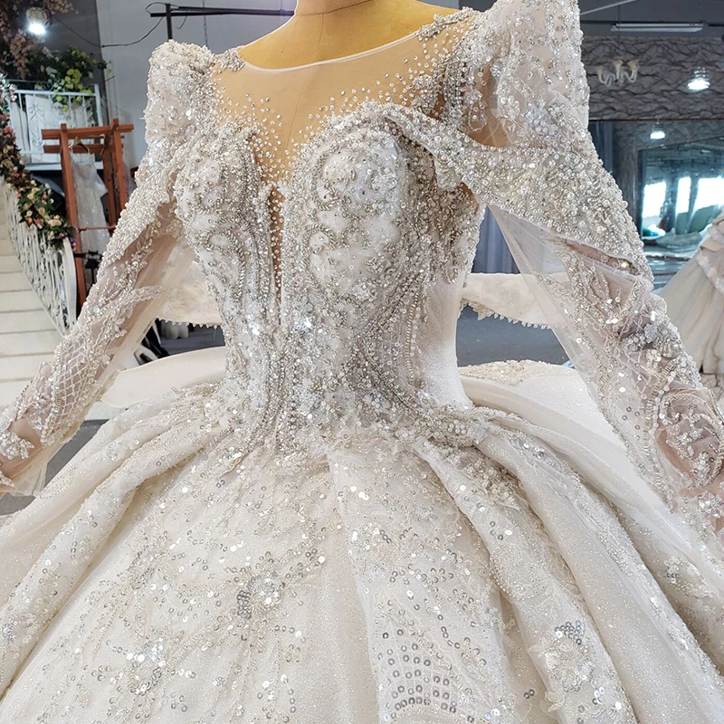 HTL2234 civil boho wedding dress long sleeve plus size ball gown wedding dress 2021 bridal suknia ślubna z długim rękawem 5