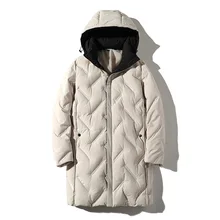 Зимние канадские пуховые пальто, мужские Длинные парки, уличные теплые толстые пуховые пальто, мужские ветровки с капюшоном, зимние пуховые пальто для мужчин