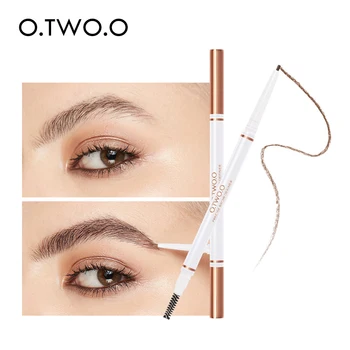 

O.TWO.O Double Head Rotating Super Fine Waterproof Eyebrow Pen Not Dizzy Natural Brown Microblading Tattoo liquid brow Pencil