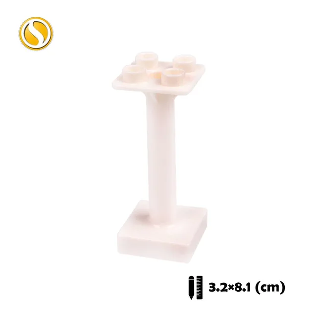 Big Building Block City Farm Architecture Accessories Fence Pillar Bridge Ladder Compatible Big Brick DIY Toys For Children Gift Small pillar-white