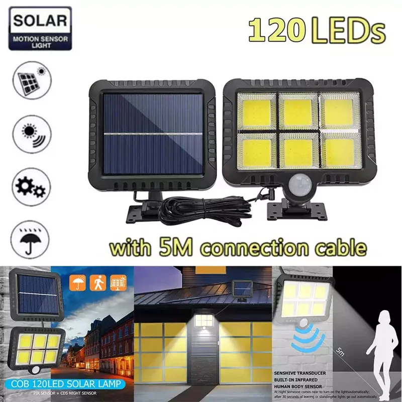Solar garden light Luz Solar Lamp with Motion Sensor Solar Light Outdoors IP65 High Power LED Solar guirlande solaire exterieur
