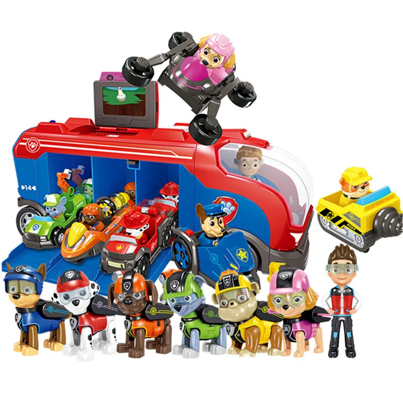 Набор игрушек Paw Patrol музыкальная база раздвижной автобус команда спасателей
