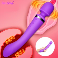 USB Rechargeable Dual Vibrating Silicone Dildo Strapon Clitoris Stimulate Gloss Massage Vagina Masturbation Sex Toys for Women