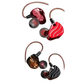 

QKZ KD4 Earphone Dual Driver Noise Isolating Bass Wired Stereo Microphone Double Moving Coil In Ear Earbuds