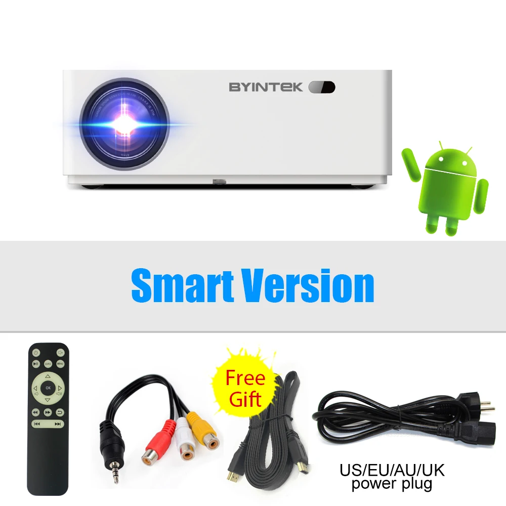 best projector BYINTEK MOON K20 Full HD 4K 1920x1080p Android Wifi Smart LED Video Home Theater Projector Proyector for Smartphone rca projector Projectors