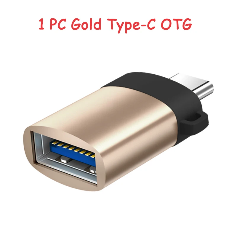 Gold for Type C USB 3,0-type C type-C OTG адаптер Micro USB OTG конвертеры USB C USB-C лента C Tape-C OTG для samsung huawei LG Xiaomi Tablet - Цвет: Gold for Type C