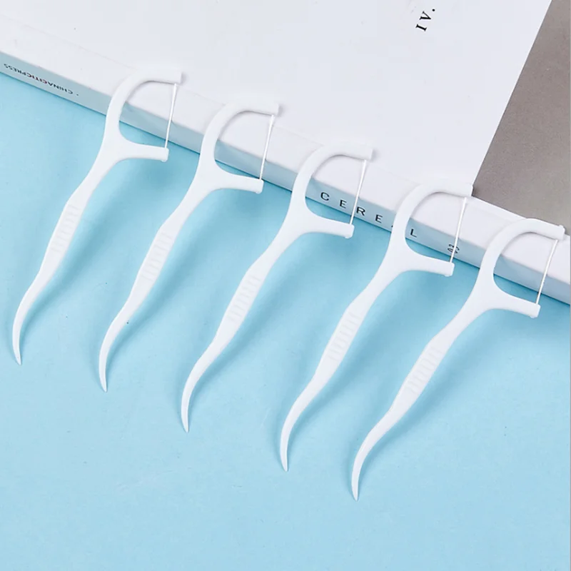 Dental Floss Stick Dental Floss Sticks Toothpick Brush 50Pcs/Bag Dental Flosser Oral Hygiene Sticks Water Floss Oral Teeth Pick with Portable Case