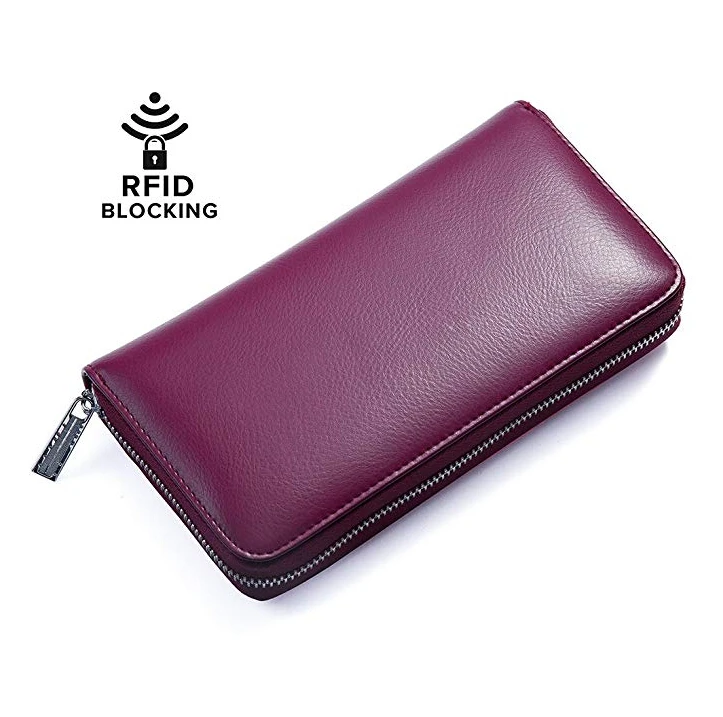 Фиолетовый Пакет для карт длинный кошелек барсетка Rfid мульти-карта многофункциональный мужской и женский большой емкости визитная карточка ID Держатели - Цвет: Фиолетовый
