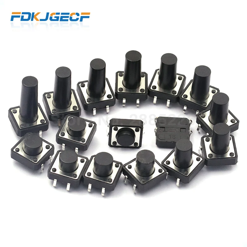 

10PCS PCB Tactile Tact Mini Push Button Switch DIP 4pin Micro switch 12*12*4.3/5/6/7/8/9 MM 12X12X4.3MM 5MM 6MM 7MM 8MM 9MM