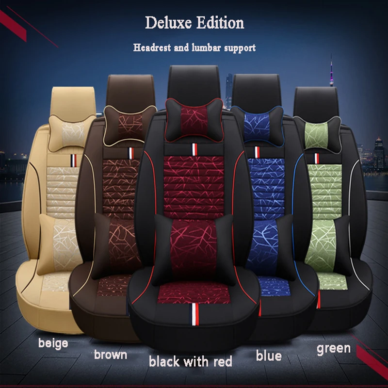 

HLFNTF Fully-enclosed leather plus linen four season for SEAT LEON Ibiza Cordoba Toledo Marbella Terra RONDA car seat cushions