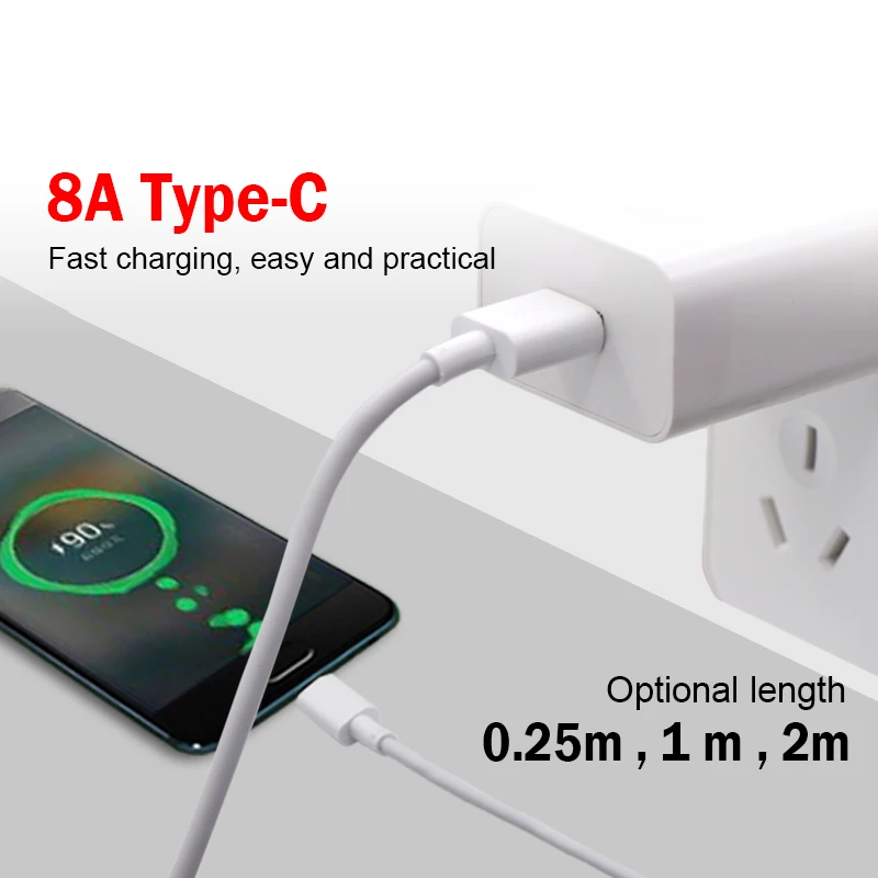 Быстрое зарядное устройство для ios 2 м 1 м USB кабель для зарядки и передачи данных type-C Micro USB Мобильный телефон 8A Android супер зарядное устройство USB линия передачи данных