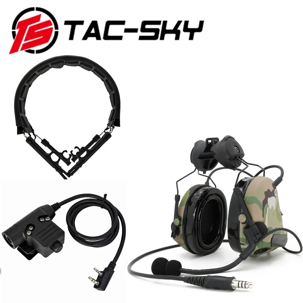 TAC-SKY C2 タクティカルヘッドセットPTT附属/ジェルパッド/ブラック Amazon.co.jp: TAC-SKY C2 タクティカルヘッドセット、PTT附属