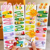 Lot de 12 pinces à cheveux pour filles, nouvelles, mignonnes, colorées, à motif de fleurs de dessin animé, pour enfants, adorables barrettes, accessoires de mode pour cheveux 1