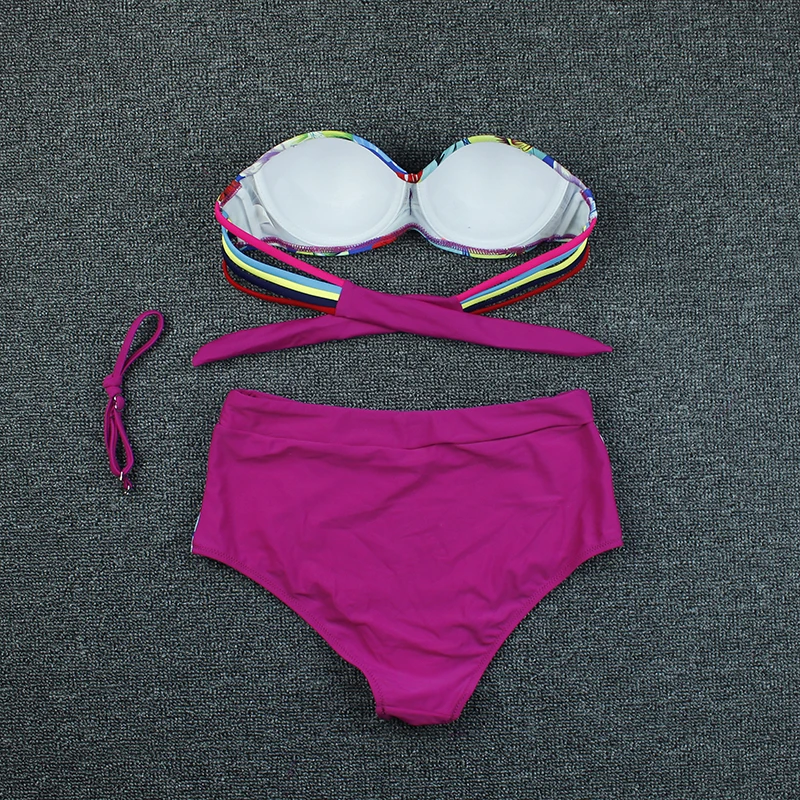 Push Up Bikini 2020 New Swimwear Women Print Floral High Waist Bikini Set Swimsuti Swimming For Suits Female Biquini Two Piece Push Up Bikini 2020 New Swimwear Women Print Floral High Waist Bikini Set Swimsuti Swimming For Suits Female Biquini Two Piece