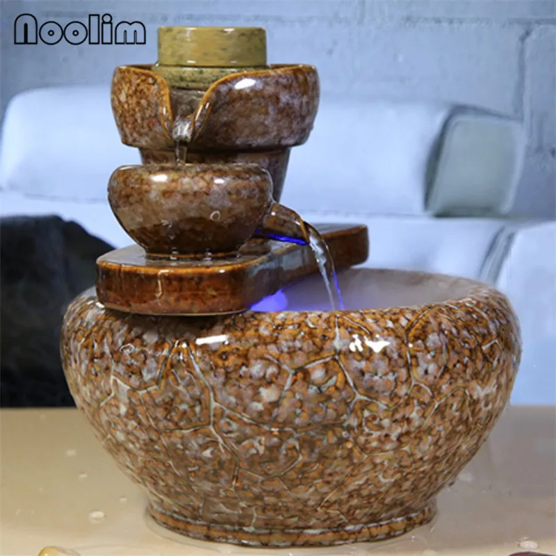 Офисный Настольный аквариум фэн шуй Водные ремесла керамика для гостиной, с изображением каменной кладки мельница дизайн воды украшения для фонтана домашний декор